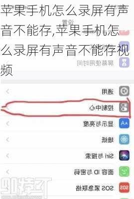 苹果手机怎么录屏有声音不能存,苹果手机怎么录屏有声音不能存视频