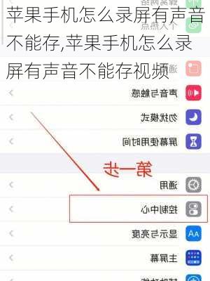 苹果手机怎么录屏有声音不能存,苹果手机怎么录屏有声音不能存视频