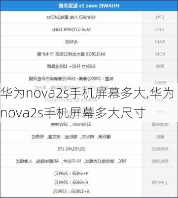 华为nova2s手机屏幕多大,华为nova2s手机屏幕多大尺寸