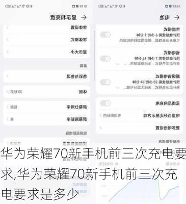 华为荣耀70新手机前三次充电要求,华为荣耀70新手机前三次充电要求是多少