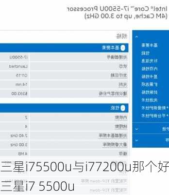 三星i75500u与i77200u那个好,三星i7 5500u