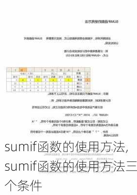 sumif函数的使用方法,sumif函数的使用方法三个条件