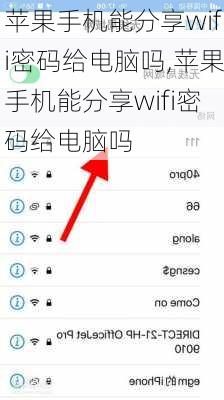 苹果手机能分享wifi密码给电脑吗,苹果手机能分享wifi密码给电脑吗