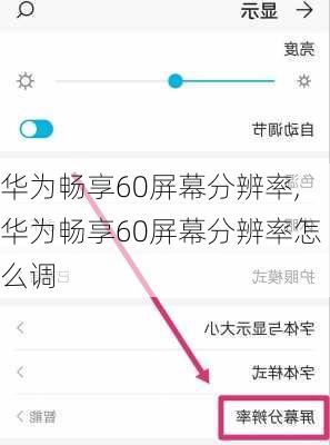 华为畅享60屏幕分辨率,华为畅享60屏幕分辨率怎么调