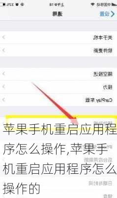 苹果手机重启应用程序怎么操作,苹果手机重启应用程序怎么操作的