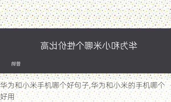 华为和小米手机哪个好句子,华为和小米的手机哪个好用