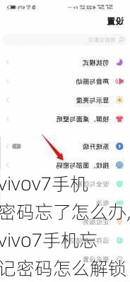 vivov7手机密码忘了怎么办,vivo7手机忘记密码怎么解锁