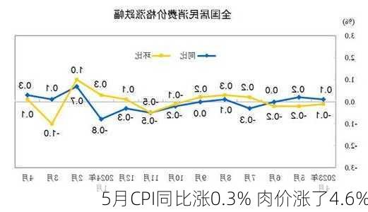 5月CPI同比涨0.3% 肉价涨了4.6%