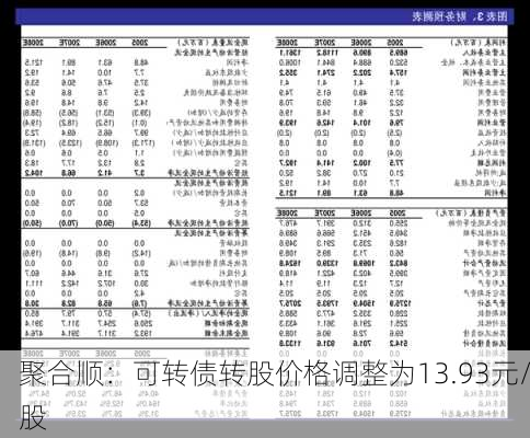 聚合顺：可转债转股价格调整为13.93元/股