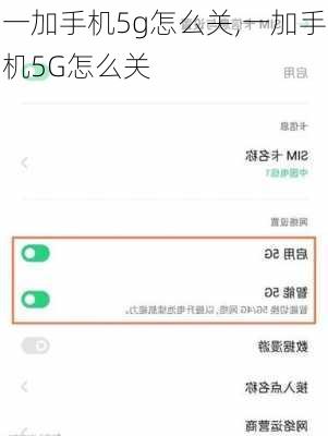 一加手机5g怎么关,一加手机5G怎么关