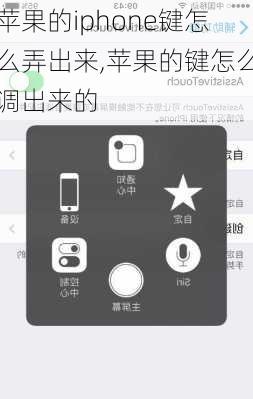 苹果的iphone键怎么弄出来,苹果的键怎么调出来的