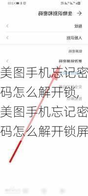 美图手机忘记密码怎么解开锁,美图手机忘记密码怎么解开锁屏