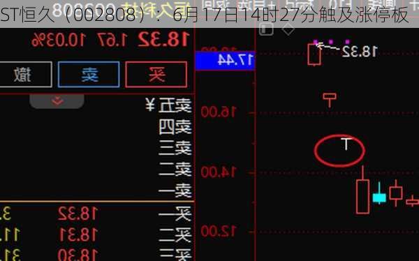 ST恒久（002808）：6月17日14时27分触及涨停板