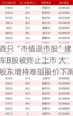 首只“市值退市股”建车B股被终止上市 大股东增持难阻股价下滑