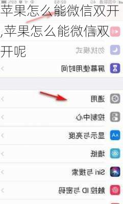 苹果怎么能微信双开,苹果怎么能微信双开呢