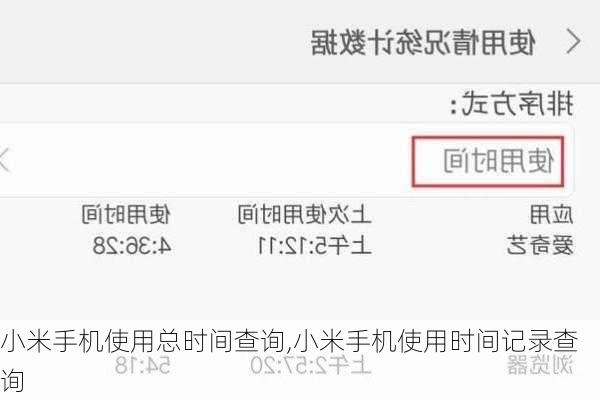 小米手机使用总时间查询,小米手机使用时间记录查询