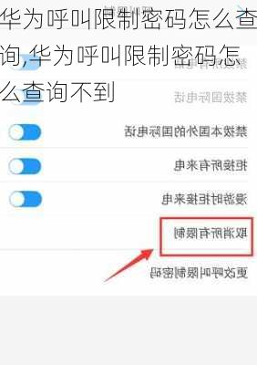 华为呼叫限制密码怎么查询,华为呼叫限制密码怎么查询不到