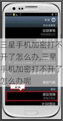 三星手机加密打不开了怎么办,三星手机加密打不开了怎么办呢