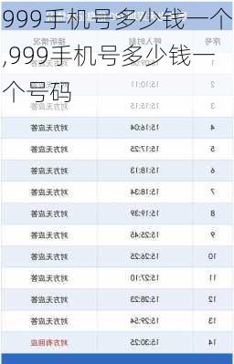 999手机号多少钱一个,999手机号多少钱一个号码