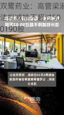 双鹭药业：高管梁淑洁拟减持不超过500190股