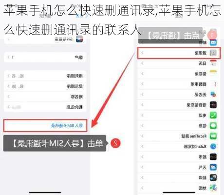 苹果手机怎么快速删通讯录,苹果手机怎么快速删通讯录的联系人