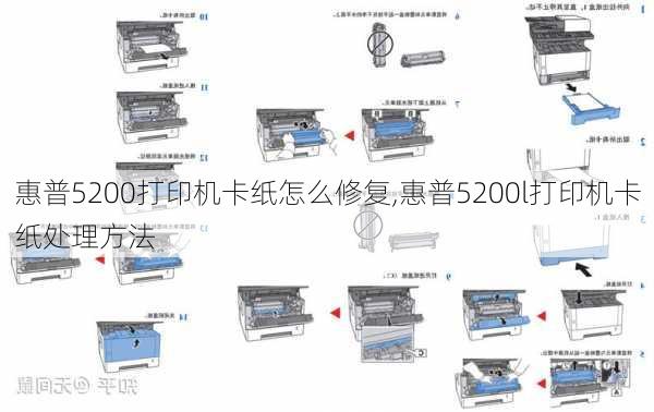 惠普5200打印机卡纸怎么修复,惠普5200l打印机卡纸处理方法