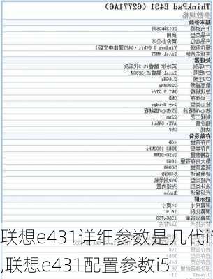 联想e431详细参数是几代i5,联想e431配置参数i5