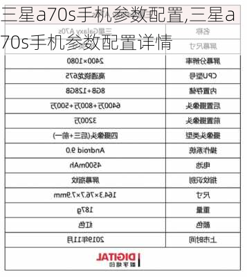 三星a70s手机参数配置,三星a70s手机参数配置详情