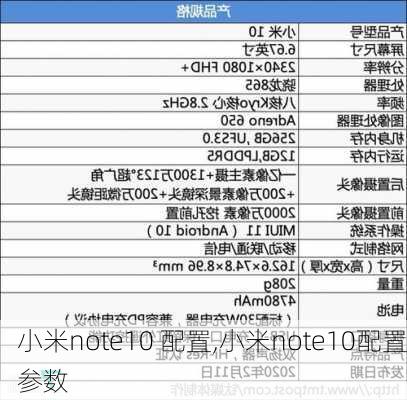 小米note10 配置,小米note10配置参数