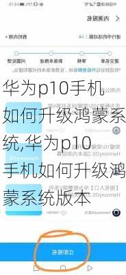 华为p10手机如何升级鸿蒙系统,华为p10手机如何升级鸿蒙系统版本