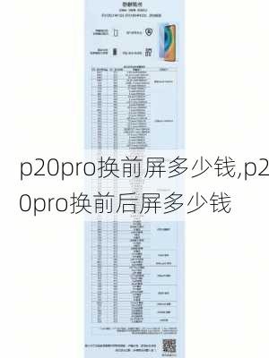 p20pro换前屏多少钱,p20pro换前后屏多少钱