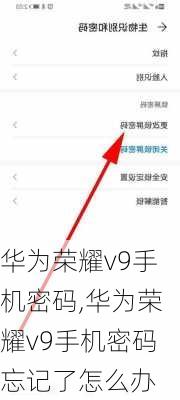 华为荣耀v9手机密码,华为荣耀v9手机密码忘记了怎么办