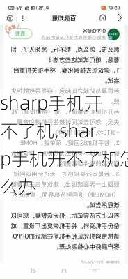 sharp手机开不了机,sharp手机开不了机怎么办