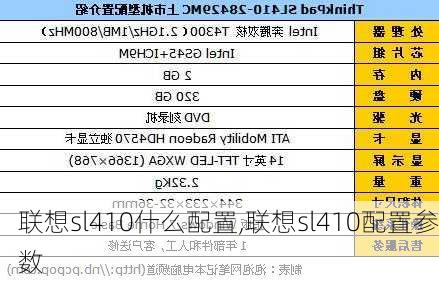 联想sl410什么配置,联想sl410配置参数