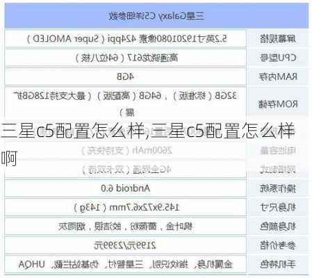 三星c5配置怎么样,三星c5配置怎么样啊