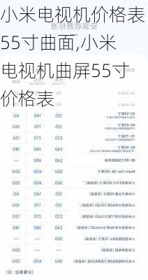 小米电视机价格表55寸曲面,小米电视机曲屏55寸价格表