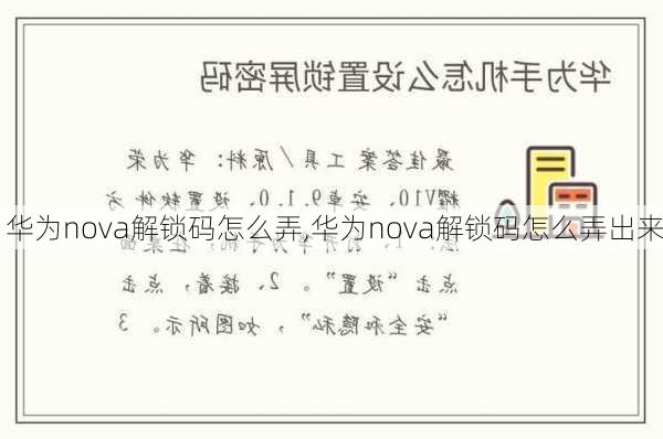 华为nova解锁码怎么弄,华为nova解锁码怎么弄出来