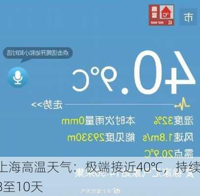 上海高温天气：极端接近40℃，持续8至10天