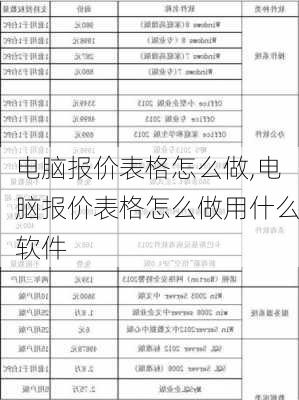 电脑报价表格怎么做,电脑报价表格怎么做用什么软件