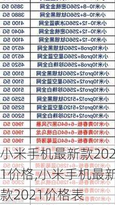 小米手机最新款2021价格,小米手机最新款2021价格表