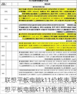 联想平板电脑k11价格表,联想平板电脑k11价格表图片