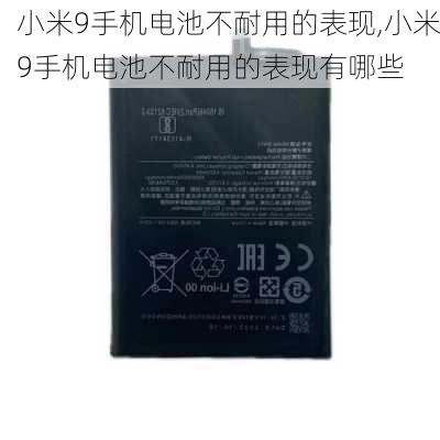 小米9手机电池不耐用的表现,小米9手机电池不耐用的表现有哪些