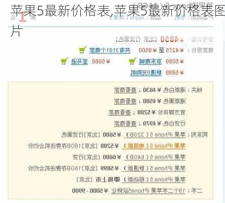 苹果5最新价格表,苹果5最新价格表图片