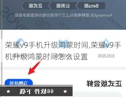 荣耀v9手机升级鸿蒙时间,荣耀v9手机升级鸿蒙时间怎么设置