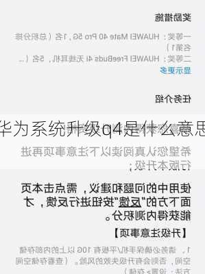 华为系统升级q4是什么意思,