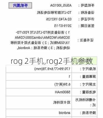 rog 2手机,rog2手机参数