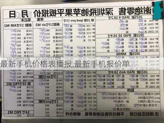 最新手机价格表播报,最新手机报价单