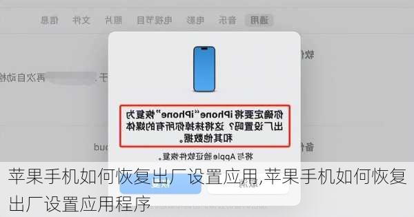 苹果手机如何恢复出厂设置应用,苹果手机如何恢复出厂设置应用程序