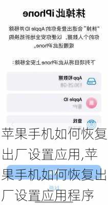 苹果手机如何恢复出厂设置应用,苹果手机如何恢复出厂设置应用程序