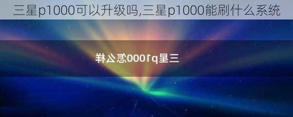 三星p1000可以升级吗,三星p1000能刷什么系统